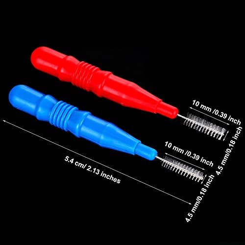 Patelai 50 Counts Braces Brush for Cleaner Interdental Brush Toothpick Dental Tooth Flossing Head Oral Dental Hygiene Flosser Toothpick Cleaners Tooth Cleaning Tool(Red, Blue)