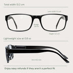 Gaoye +2.5 2-Pack of Reading Glasses - Blue-Light Filter, UV Protection - Readers with Rectangle Frames