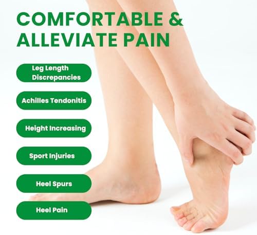 Adjustable Heel Lift Inserts for Shoes - Bukihome Orthopedic Shoe Lift for Uneven Legs 4 Layers Height Increase Insole for Heel Pain,Heel Spur,Achilles Tendonitis,Black,Medium(Women 9-11.5/Men 7-9.5)