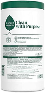 Seventh Generation Multi-Surface Wipes, 70 Count, Pack of 3, Garden Mint, Plant-Based Cleaning Wipes, No Harsh Fumes or Residue, Safe Around Kids