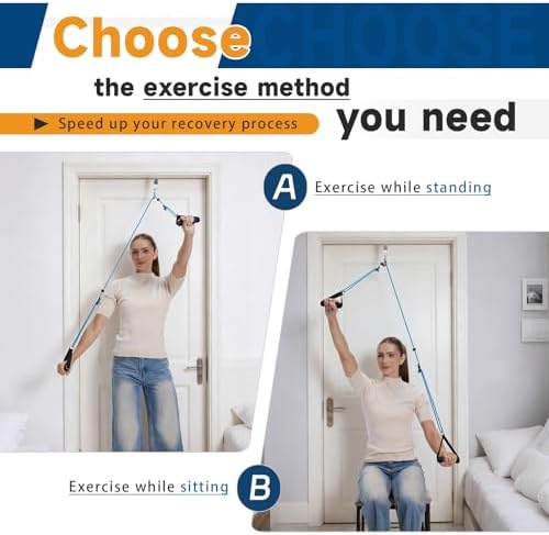 Shoulder Pulley for Physical Therapy, Pulleys for Shoulder Rehab, Over the Door Physical Therapy System, Arm Exercise Pulley Equipment