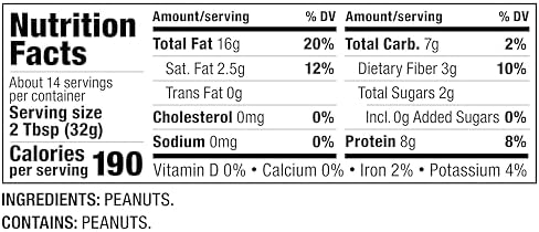 Crazy Richard's 100% All-Natural Crunchy Vegan Peanut Butter with No Added Sugar and Non-GMO (16 Ounce (Pack of 1))