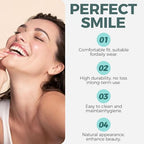Temporary Snap on Veneers, Natural Looking False Teeth Dentures for Men and Women, Comfortable Fit for Upper and Lower (White)