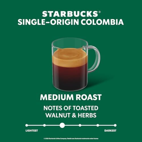 Starbucks by Nespresso Vertuo, Single-Origin Colombia, 30-count Coffee Pods Medium Roast, Brews 7.8 oz