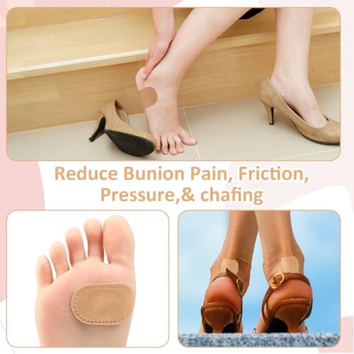 24 Pcs Bunion Cushion Protector Pads Bunion Pads, Foot Callus Cushion Toe Cushions Pad to Wear with Shoes Shoe Accessories, Corn Cushions Patches for Women Men Fabric Feet Heel Toe Protector Pad