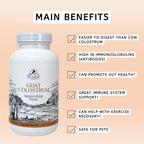 Mt. Capra Goat Colostrum | for Healthy Immune System, Gut, and Athletic Performance | Grass-Fed, High in Immunoglobulins | 30 Servings - 120 Capsules