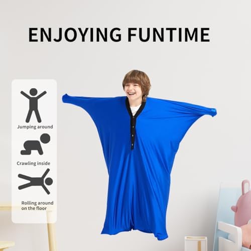 Special Supplies Sensor Body Socks Full-Body Package That Breathable and Comfortable Sensory Bag for Adults(Sky Blue,Small/S)
