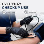 Schneider Black Nitrile Gloves, Powder Free, Disposable Gloves Latex Free for Medical Exam, Food Prep & Cleaning