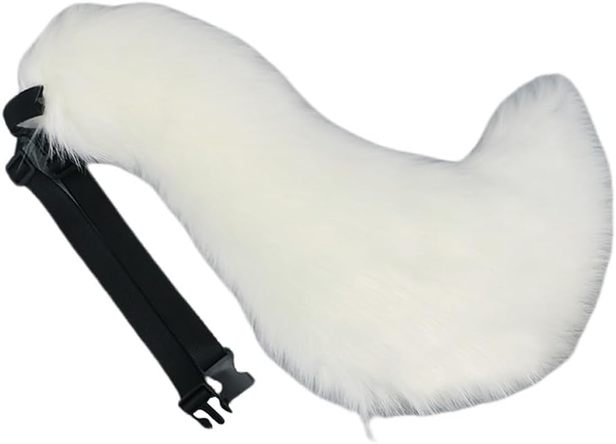 Furry Fox Tail for Cosplay Faux Fur Wolf Dog Raccoon Tail Animals Tail for Halloween Christmas Party