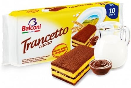 Balconi Trancetto Cocoa 10 Snack Cakes, 2 Packs (Packaging design may vary)