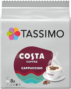 TASSIMO Costa Cappuccino 16 discs, 8 servings (Pack of 5, Total 80 discs, 40 servings)
