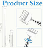 12PCS Stainless Steel Back Scratchers for Women Men with Pocket Clip Portable Telescoping Metal Claw Back Scratchers/Hand Massager Tool for Thanksgiving Birthday Christmas Gifts