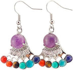 7 Colors Stone Chakra Drop Earrings Gift