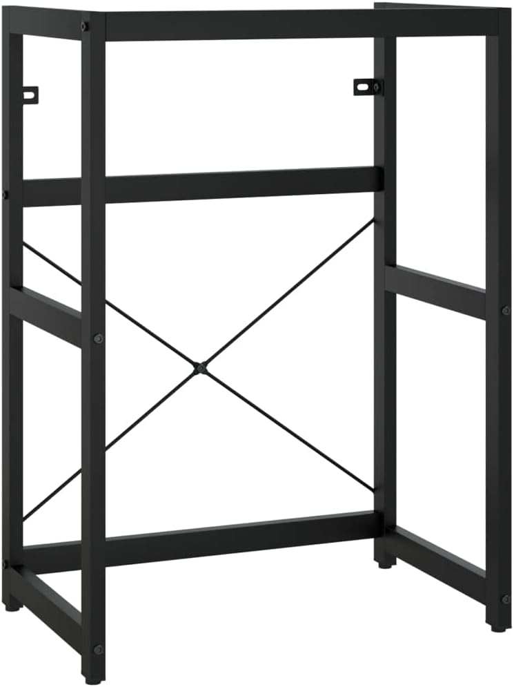 vidaXL Structure Basin Bathroom Holder Toilet Sink Toilet Sink Storage Furniture Iron Black 59x38x83cm