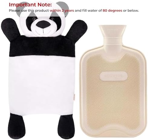 HomeTop Premium Classic Rubber Hot and Cold Water Bottle with Cute Stuffed Triceratops Cover