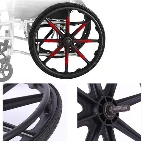 2Pcs 20 Inch Replacement Wheelchair Wheels For Walkers, Wheelchair Wheels Replacement With Bearings, Non-Slip Puncture Proof Polyurethane Solid, Reinforced Nylon Hub, Bearing: 12mm (Color :
