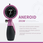 SCIAN Palm Style Aneroid Sphygmomanometer with European Cuff 8.7-16.5", Manual Blood Pressure Cuff with Carrying Bag for for Nurse Doctor Senior Adult, Purple Red