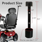 Metal Cane Holder for Mobility Scooters & Power Chairs - Walking Stick Stand Support Accessories for Wheelchair, Walker (A)
