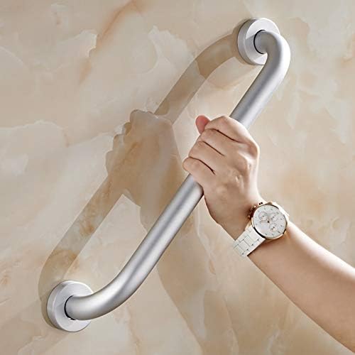 Shower Grab Bars, Bathroom Safety Grab Rails, Anti-Rust Space Aluminum 25mm Pipe Diameter Balance Auxiliary Railing with Mounting Screws (Color : Silver, Size : 50cm)
