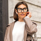 REAVEE 3 Pack Oversized Square Reading Glasses for Women, Blue Light Blocking Stylish Readers Spring Hinge