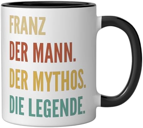Funny German First Name Design - Franz Ceramic Mug, Black/White