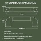 RV Grab Handle, Aluminum Automotive Entry Door Assist Bar for Camper, Trailer, Truck, Cargo Trailer, Boat (2 Pack,Black)