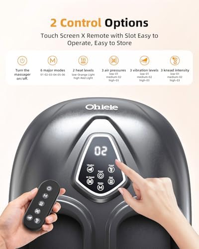 Foot Massager with Heat, Shiatsu Foot Massager with Remote, Electric Feet Massage Machine for Neuropathy,Plantar Fasciitis, Circulation, FSA Eligible HSA Store Eligible Massager (Black,Corded)
