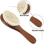 Shappy 2 Pieces Barber Fade Brush Men Beard Brush Neck Duster Cleaning Grooming Tool Soft Beard with Wooden Handle for Barber Hair Cutting Kits(Black, Red)