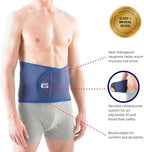 Neo-G Waist/Back Brace - Support For Muscle Spasm, Strains, Arthritis, Injury Recovery, Rehabilitation - Power Straps For Adjustable Compression - Class 1 Medical Device - One Size - Blue