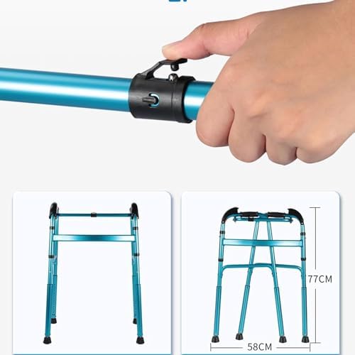 Aluminium Folding Walking Frame - Adult Walker for Elderly & Disabled - Climbing Stairs Mobility Aid