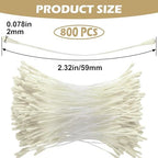 VARMDUKKE 800pcs Double Heads Handmade Flower Stamens, 2 mm Pearl Stamens for Flower Making, Artificial Floral Pistil for DIY Crafts, Wedding, Christmas Decoration (Creamy White)