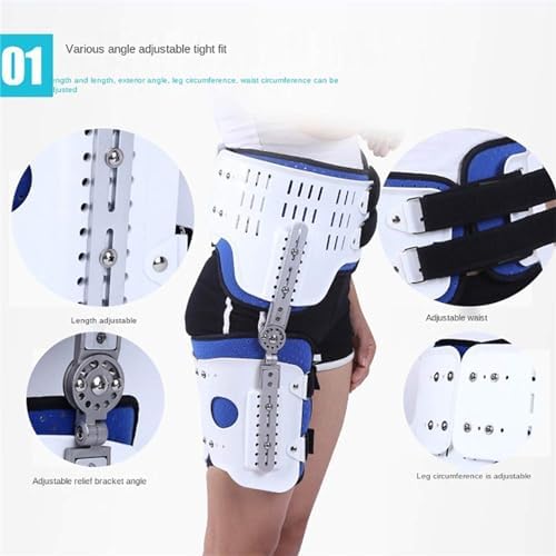 Knee Support Brace - Hip Knee Ankle Foot Orthosis Braces with Walking Boots for Hip Fracture Rehabilitation Equipment, Hip Knee Ankle Foot Orthosis Leg Fra, blue