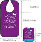 CREATCABIN Classic Check Adult Bibs for Elderly Waterproof Washable Bib