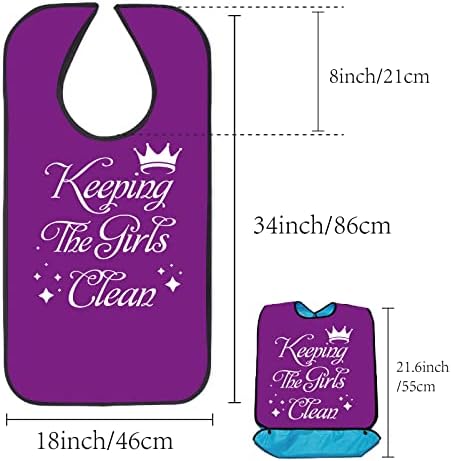 CREATCABIN Classic Check Adult Bibs for Elderly Waterproof Washable Bib