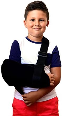 Soles Pediatric Arm Sling with Padded Shoulder Strap, Black, Small