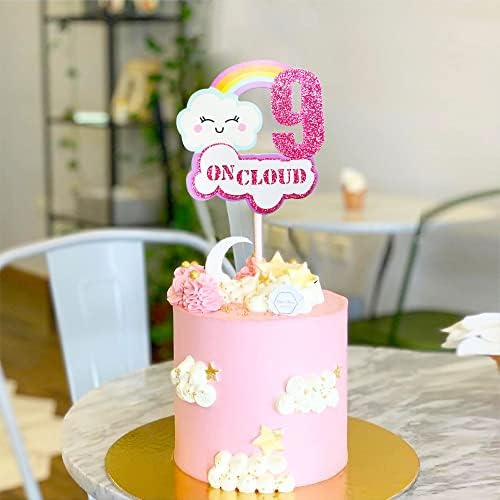 LaVenty Pink On Cloud 9 Birthday Cake Toppers On Cloud 9 Birthday Cake Decoration