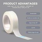 fenshine 10 Rolls Micropore Medical Tape for Eyelash Extension, Adhesive Fabric Tape For for Eyelash Extension Supply 0.5 inch x 10 Yards (10Rolls withe)