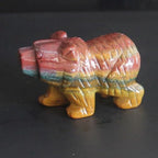 Hand Carved Gemstone Crystal Bear Figurine Animal Statue Carving Office Home Decor 1.5'' (Indian Agate)
