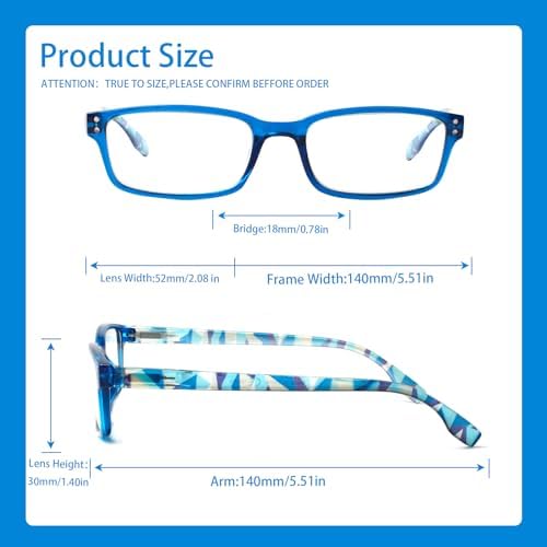 Kerecsen 6-Pack Reading Glasses Blue Light Blocking,Spring Hinge Readers for Men Women,Computer Eyeglasses