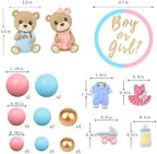 Bear Cake Toppers Gender Reveal Balls Cake Decorations for Boy Girl Gender Reveal Baby Shower Party Supplies
