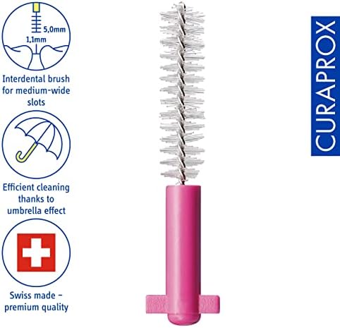Curaprox Interdental Brush Refills CPS 08 Prime – ISO Size 1, Pink | Ultra-Fine Filaments for Precise Interdental Cleaning | 8-Pack | Swiss Made | English Packaging