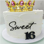Black Acrylic Sweet 16 Cake Topper,16th Birthday Party Decoration,Cheers to 16 Years Birthday Cake Pick,Sweet Sixteen Cake Decoration,16th Wedding Anniversary Theme Party Decorations Supplies