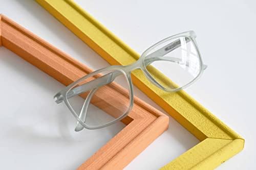 Eyekepper Reading Glasses Large Frame Square Readers Spring Hinges Men Women Blue +1.25