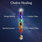7 Chakra Irregular Stone Hanging Crystal Ornament – Boho Healing Gemstone Car Charm & Home Decor for Meditation & Yoga