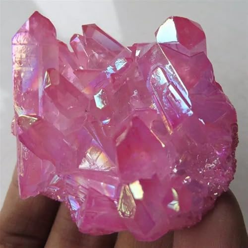 Rainbow Halo Crystal Quartz Cluster Home Furnishings Room Decoration Stone Gifts Decor(80-100g)