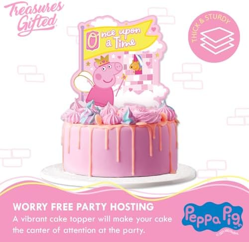 Treasures Gifted 1 Princess Peppa Pig Cake Topper - Officially Licensed Peppa Pig Cake Decoration - Peppa Pig Birthday Party Supplies - Peppa Pig Party Supplies - Peppa Pig Party Decorations