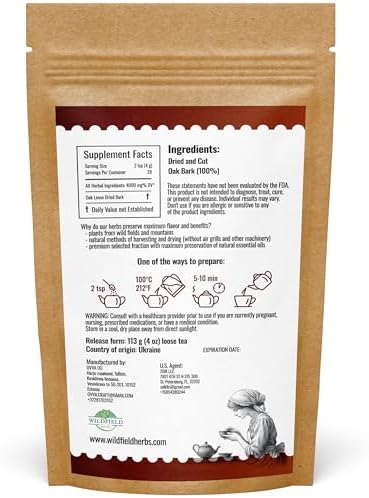 4 oz. Oak Bark Tea Tree Bark Herbs Сascara (Cortex Quercus) - 113g Herb Tea Corteza De Roble