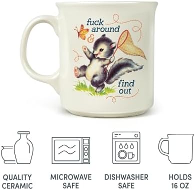 Genuine Fred FIND OUT, Say Anything Mug, 16-Ounce Ceramic Mug, Microwave and Dishwasher Safe, Double-Sided Artwork