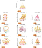 60 Edible Princess Cupcake Toppers Wafer Paper Elegant Princess Dress Castle High Heels Jewelry Cupcake Picks for Birthday Party Cake Decorations Supplies