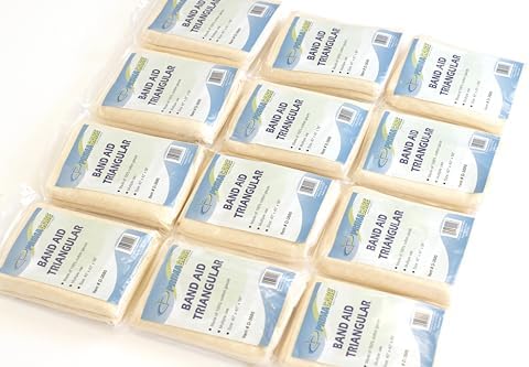 Primacare D-3680 First Aid Triangular Splint Bandage with Safety Pins for Sprain and Broken Bones Support, Latex Free Non-Woven Cotton, 40x40x56 (Pack of 12)